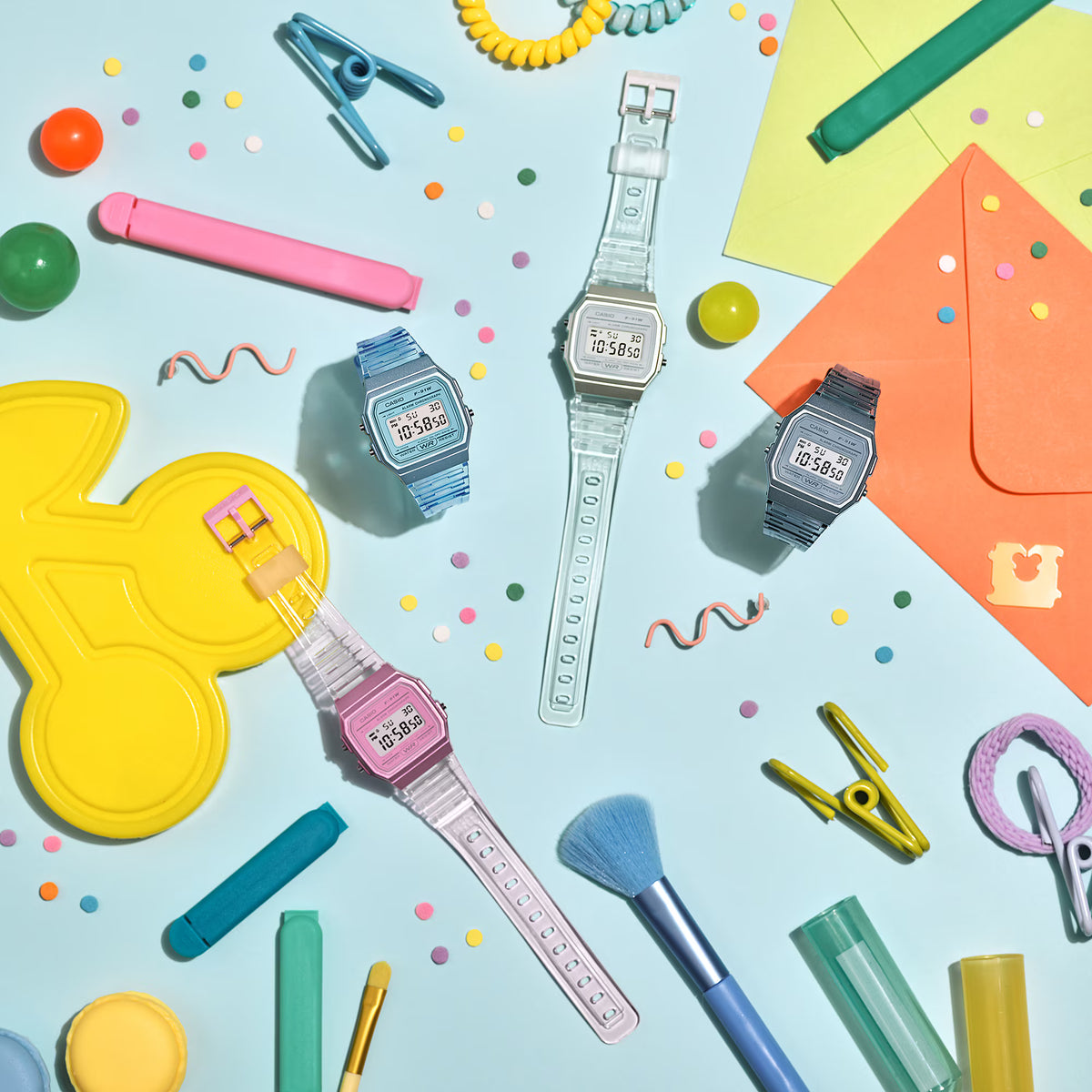 Casio F-91WS-4 | The Transparent Standard (Pink) alternate view