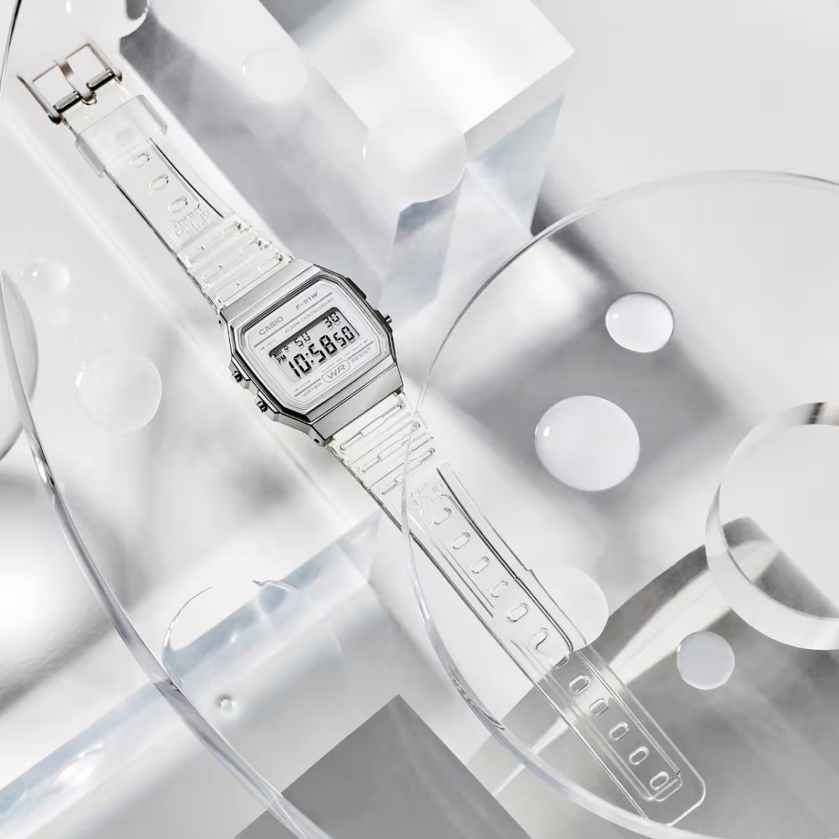 Casio F-91WS-7 | The Transparent Standard (Clear) alternate view